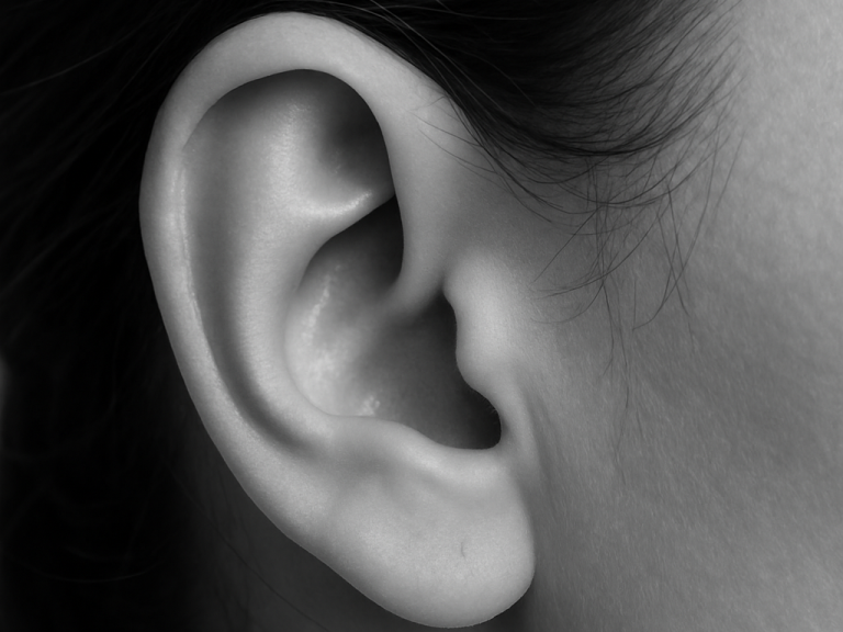 Image of an ear. Ear care is personalised to the client. 