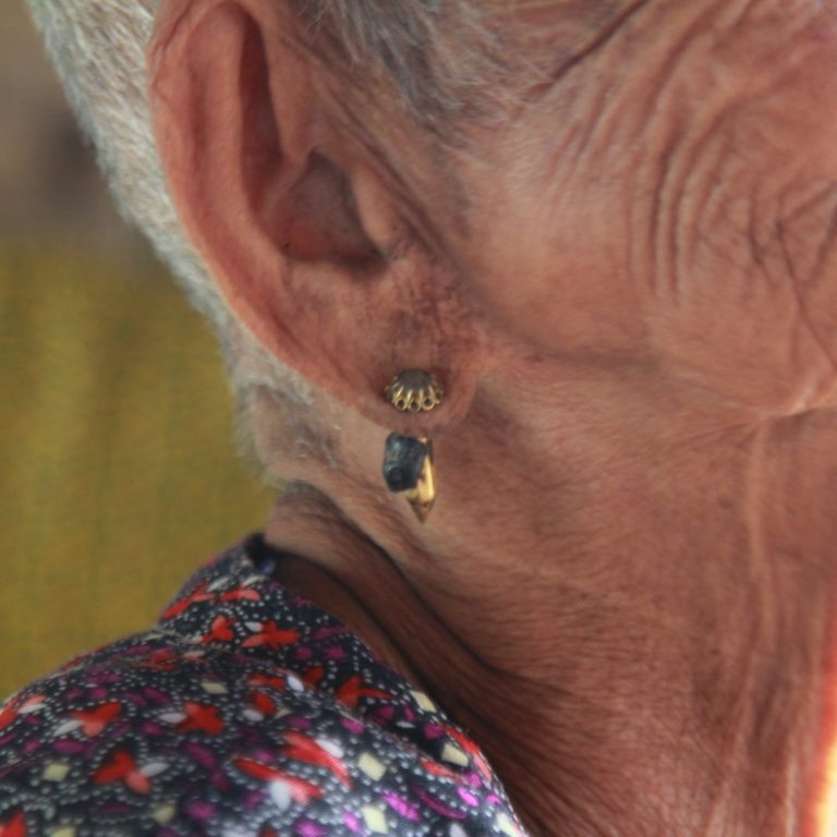 image of an ear of an older woman. 